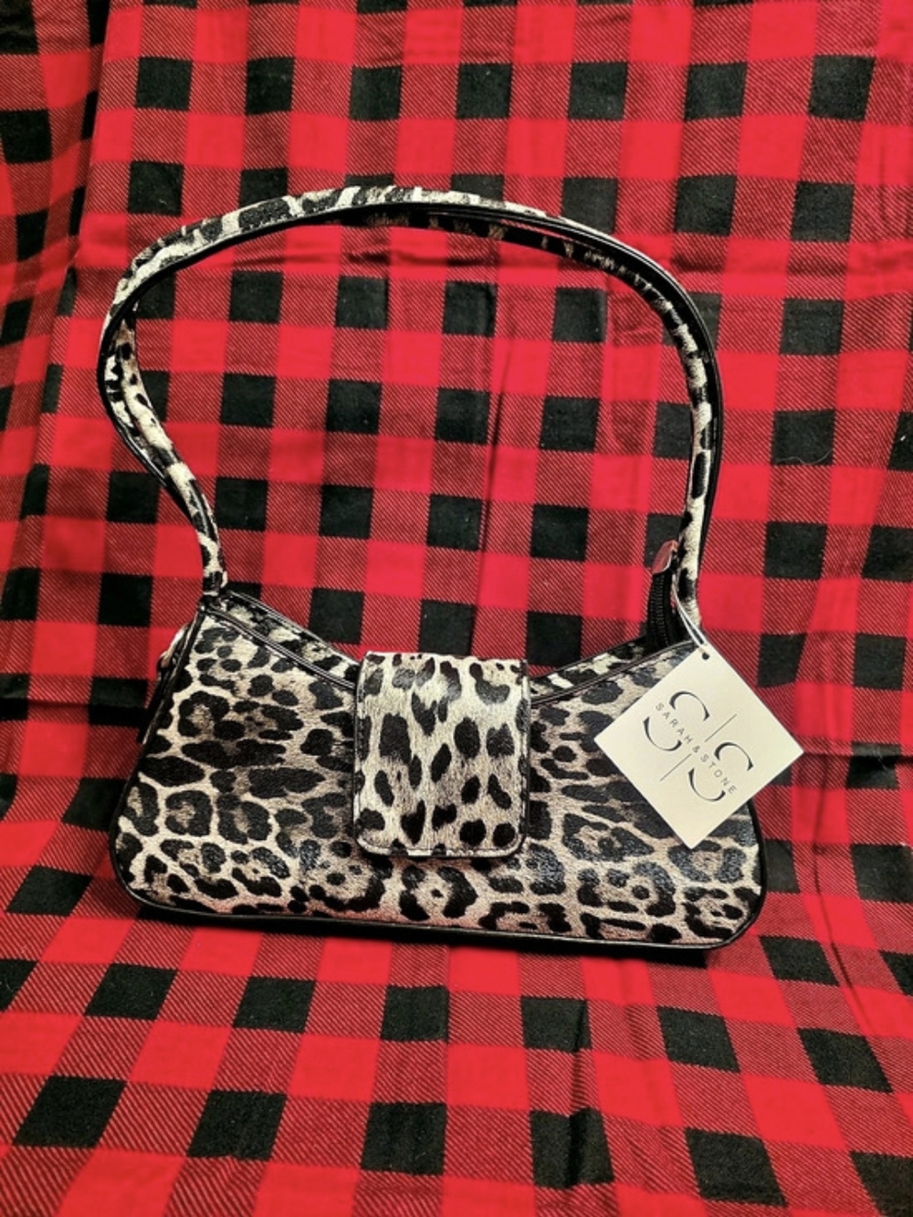 Sarah & Stone Leopard Print Shoulder Bag